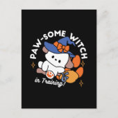 Junghunde im Training - Niedlicher Halloween-Hund Postkarte (Vorderseite)