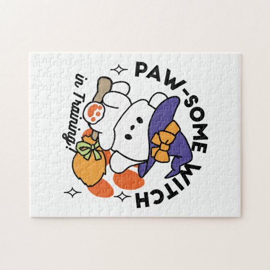 Junghunde im Training - Niedlicher Halloween-Hund Puzzle (Horizontal)