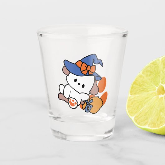 Junghunde im Training - Niedlicher Halloween-Hund Schnapsglas (Vorderseite)