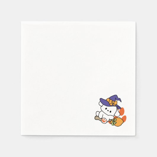 Junghunde im Training - Niedlicher Halloween-Hund Serviette (Vorderseite)