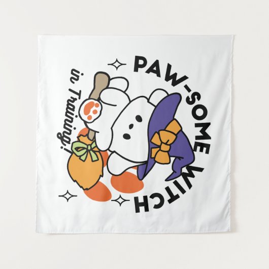 Junghunde im Training - Niedlicher Halloween-Hund Wandteppich (Vorderseite (Horizontal))