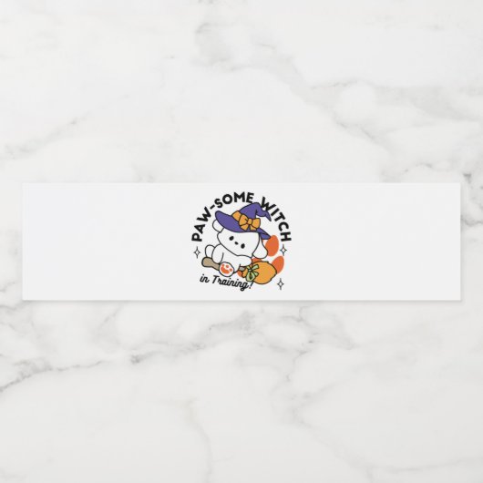 Junghunde im Training - Niedlicher Halloween-Hund Wasserflaschenetikett (Einzelnes Label)