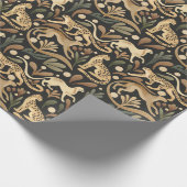 Jungkatzen im Jugendstil mit Käseleoparden-Tiger Geschenkpapier (Ecke)