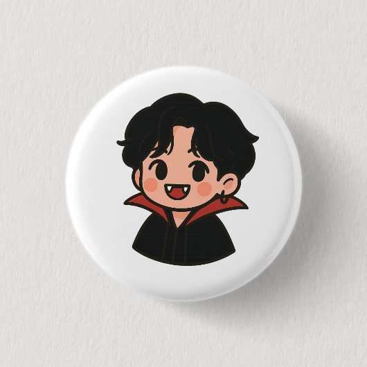 Jungkook-Inspired Vampire Pin – K-Pop Collection  Button (Vorderseite)