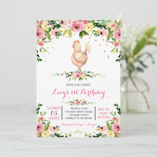 Junglandwirtin Geburtstagseinladung Einladung (Stehend Vorderseite)