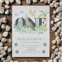 Jungle 1. Geburtstag Wasserfarbe Dinosaurier Party