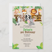 Jungle 3. Geburtstag Party Einladung (Vorderseite)