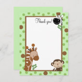 JUNGLE ABENTEUER (grün) 4x5 Wohnung Vielen Dank fü Mitteilungskarte (Vorne/Hinten)