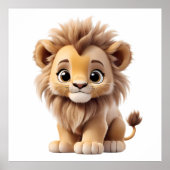 Jungle Adorable Lion Cub Sitting Portrait Poster (Vorne)
