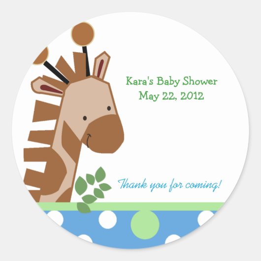 Jungle Adventure Blue Round Custom Gevor Sticker (Vorderseite)