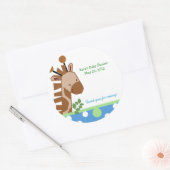 Jungle Adventure Blue Round Custom Gevor Sticker (Umschlag)