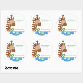 Jungle Adventure Blue Round Custom Gevor Sticker (Blatt)