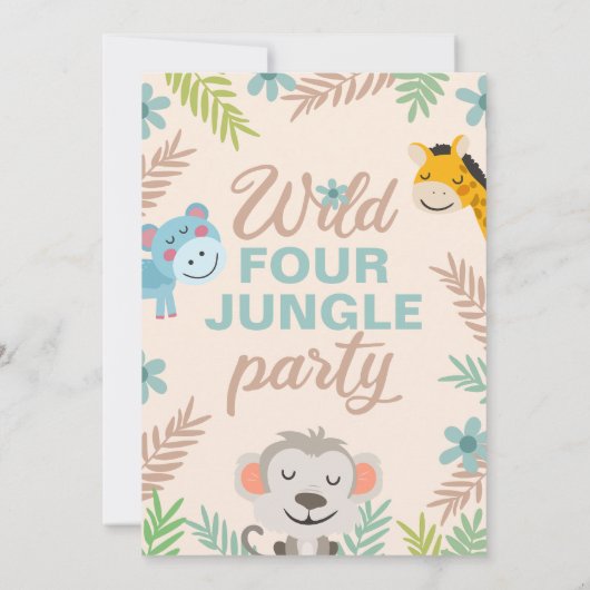 Jungle Adventure Blue Vurth Einladung (Rückseite)