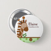 Jungle Adventure Giraffe NAME TAG Custom Button (Vorne & Hinten)