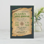 Jungle Adventure Thema Geburtstagseinladung Einladung (Stehend Vorderseite)