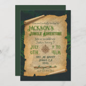 Jungle Adventure Thema Geburtstagseinladung Einladung (Vorne/Hinten)