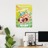 Jungle Adventures mit Name Kids Room Poster (Heimbüro)
