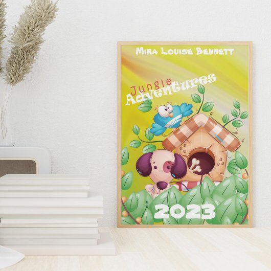 Jungle Adventures mit Name Kids Room Poster