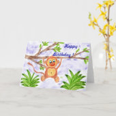 Jungle-Affe-Geburtstagskarte Karte (Gelbe Blume)