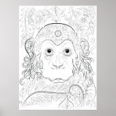 Jungle-Affen-Farbposter Poster (Vorne)