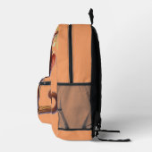 Jungle Affenschwingen Baummonogramm Kids Orange Bedruckter Rucksack (Rechts)