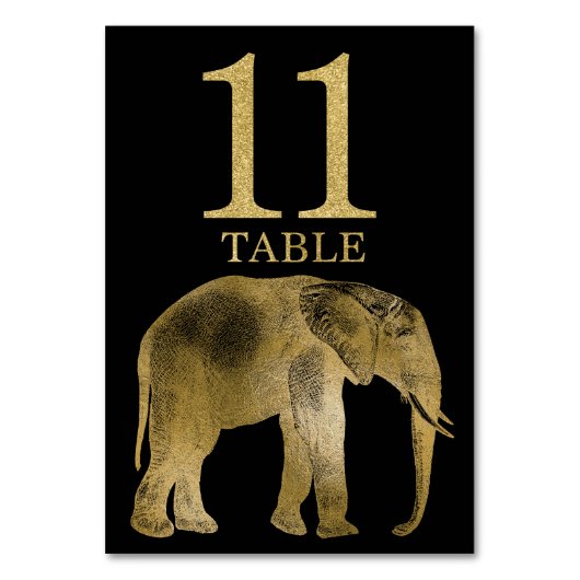 Jungle Africa Animal Elephant Tischnummer Card 11 (Rückseite)