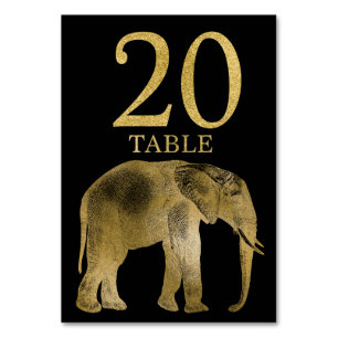 Jungle Africa Animal Elephant Tischnummer Card 20