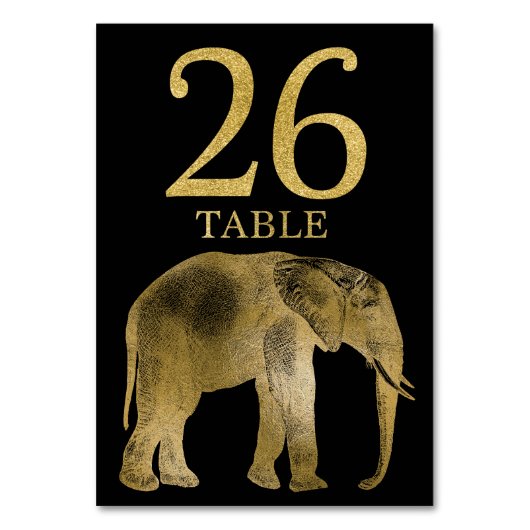 Jungle Africa Animal Elephant Tischnummer Card 26 (Vorderseite)
