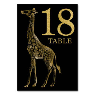 Jungle African Animal Giraffe Tischnummer Card 18