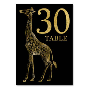 Jungle African Animal Giraffe Tischnummer Card 30
