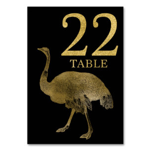 Jungle African Animal Ostrich Tischnummer Card 22