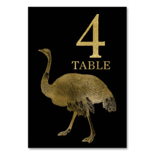 Jungle African Animal Ostrich Tischnummer Card 4