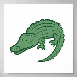 Jungle Alligator Tiny Print Poster