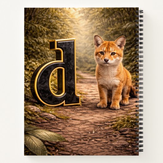 Jungle Alphabet Letter D Dingo Education Notebook Notizblock (Rückseite)