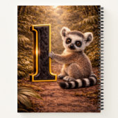 Jungle Alphabet Letter L Lemur Gold Educational Notizblock (Rückseite)