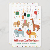 Jungle Animal 2. Geburtstag Einladung (Vorne/Hinten)