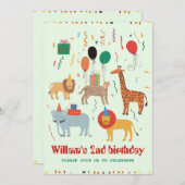 Jungle Animal 2. Geburtstag Einladung (Vorne/Hinten)