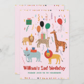 Jungle Animal 2. Geburtstag Einladung (Vorne/Hinten)