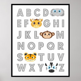 Jungle Animal Alphabet Poster