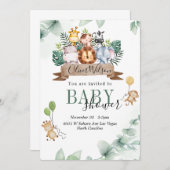 Jungle Animal Baby Dusche Einladung (Vorne/Hinten)