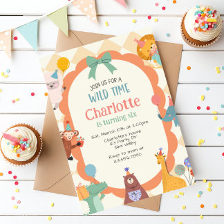 Jungle Animal Birthday Invite | Cute Safari Animal Einladung