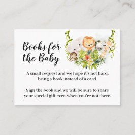 Jungle Animal Bringen Sie ein Buch Baby Duschkarte Platzkarte