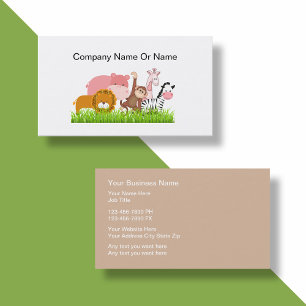 Jungle Animal Business Cards Visitenkarte