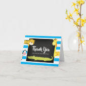 Jungle Animal Chalkboard Baby Dusche Vielen Dank Karte (Gelbe Blume)