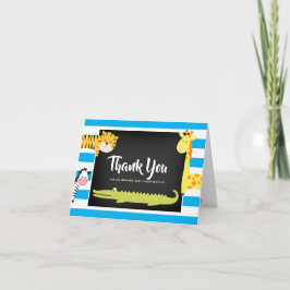 Jungle Animal Chalkboard Baby Dusche Vielen Dank Karte