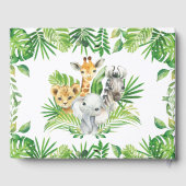 Jungle Animal Chic Tropical Greenerity Baby Dusche Gästebuch (Rückseite)