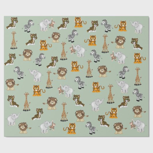 Jungle Animal Collection Geschenkpapier (Flach)