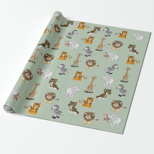 Jungle Animal Collection Geschenkpapier (Ungerollt)