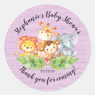 Jungle Animal Girls Babydusche Sticker