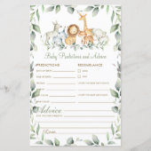 Jungle Animal Greenery Baby Vorhersagen und Ratsch (Vorderseite)